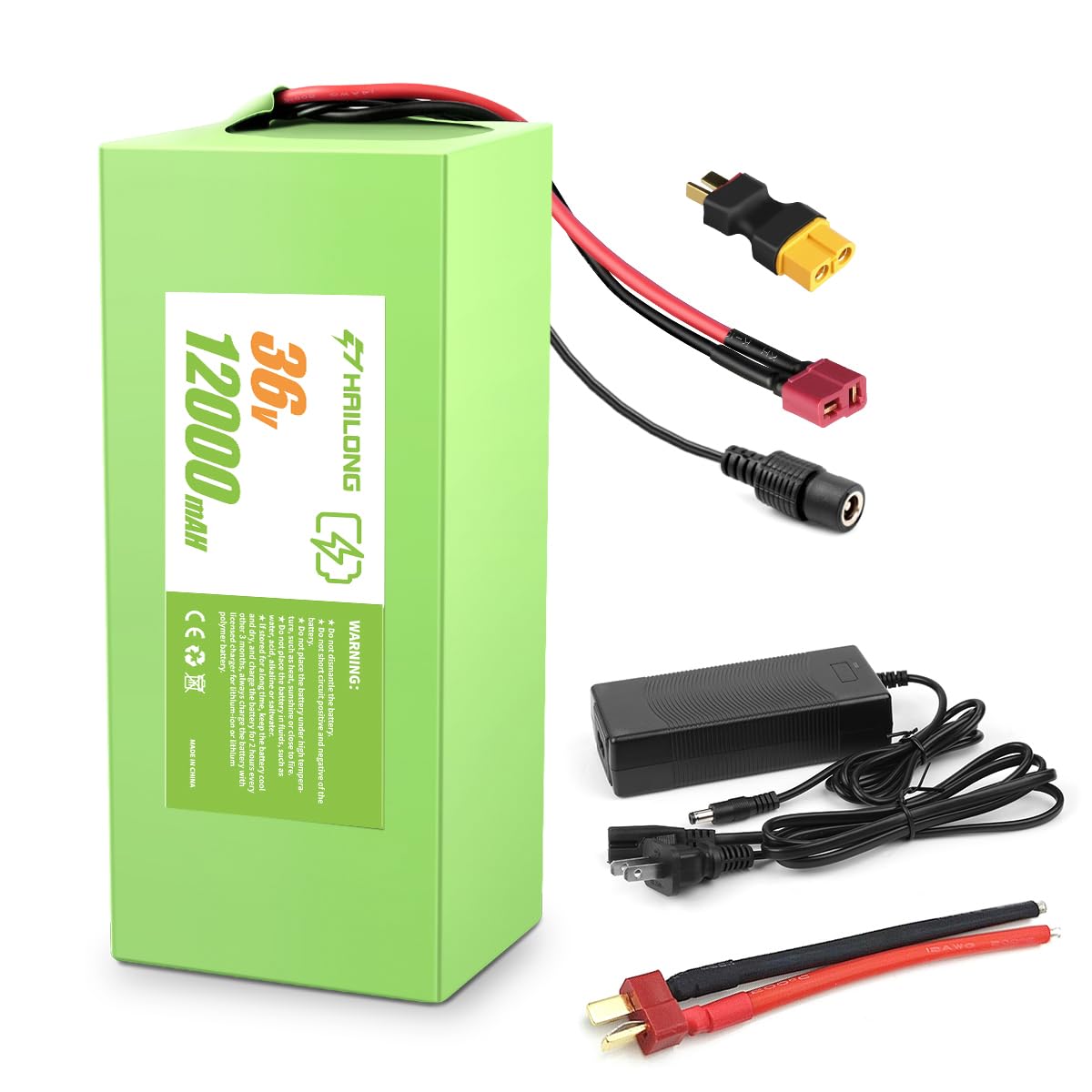 ​36V 12Ah Universal Power Cell - 12000mAh Rechargeable Battery Pack with Intelligent 42V 2A Power Adapter System (200W-750W Device Compatible)