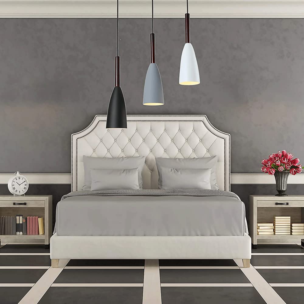 Luces colgantes de hierro creativas modernas de 3 cabezas, luz de isla de techo simple, lámpara colgante de metal con kit de cuerpo de luz de madera, lámparas de suspensión de altura ajustable para co