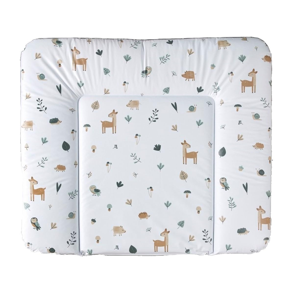Rotho Babydesign Wickelauflage breit (85 x 72 cm) - wickelauflage - wickeltischauflage - abwaschbar - wickelmatte - wasserdicht - Motiv Waldtiere