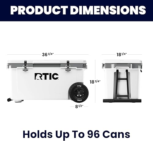 Miniatura 2 de RTIC Enfriador de ruedas ultraligero de 72 cuartos de galón, con aislamiento duro, portátil, para playa, bebidas, bebidas, campamento, picnic,