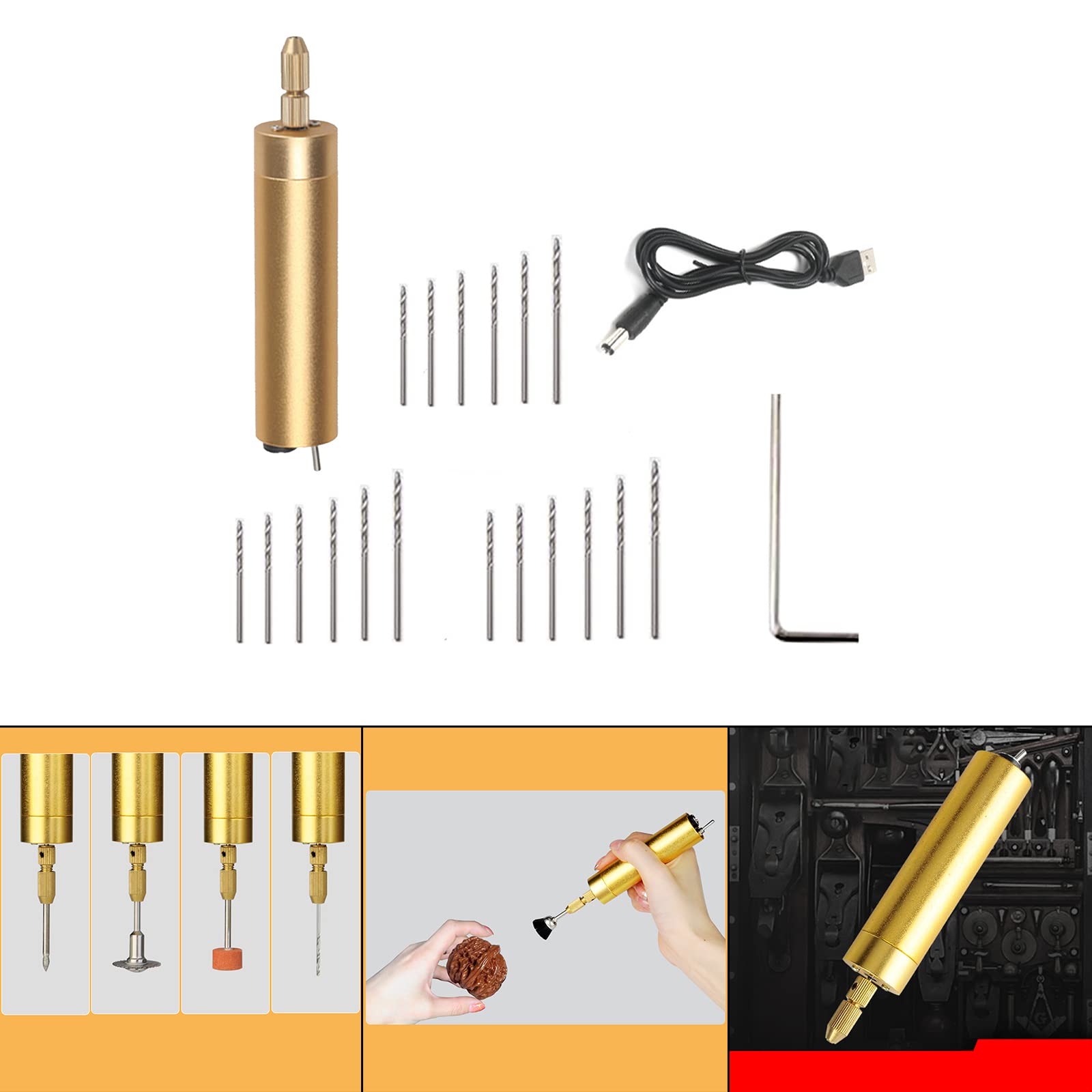 TOOYFUL Micro Electric Hand Drill & Screwdriver Set | USB Rechargeable Mini Drill For DIY, Crafts, Small Projects