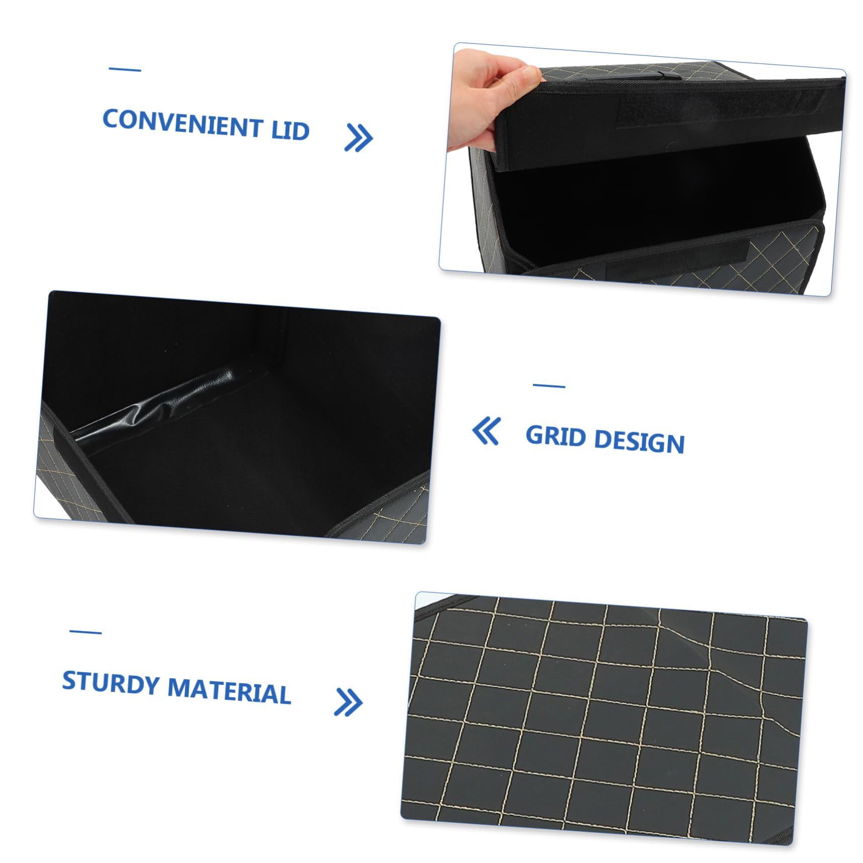 PRETYZOOM Caja de Almacenamiento para Coche Organizador Plegable de Cuero para Maletero de Coche para Viajes y Organización de Maletero