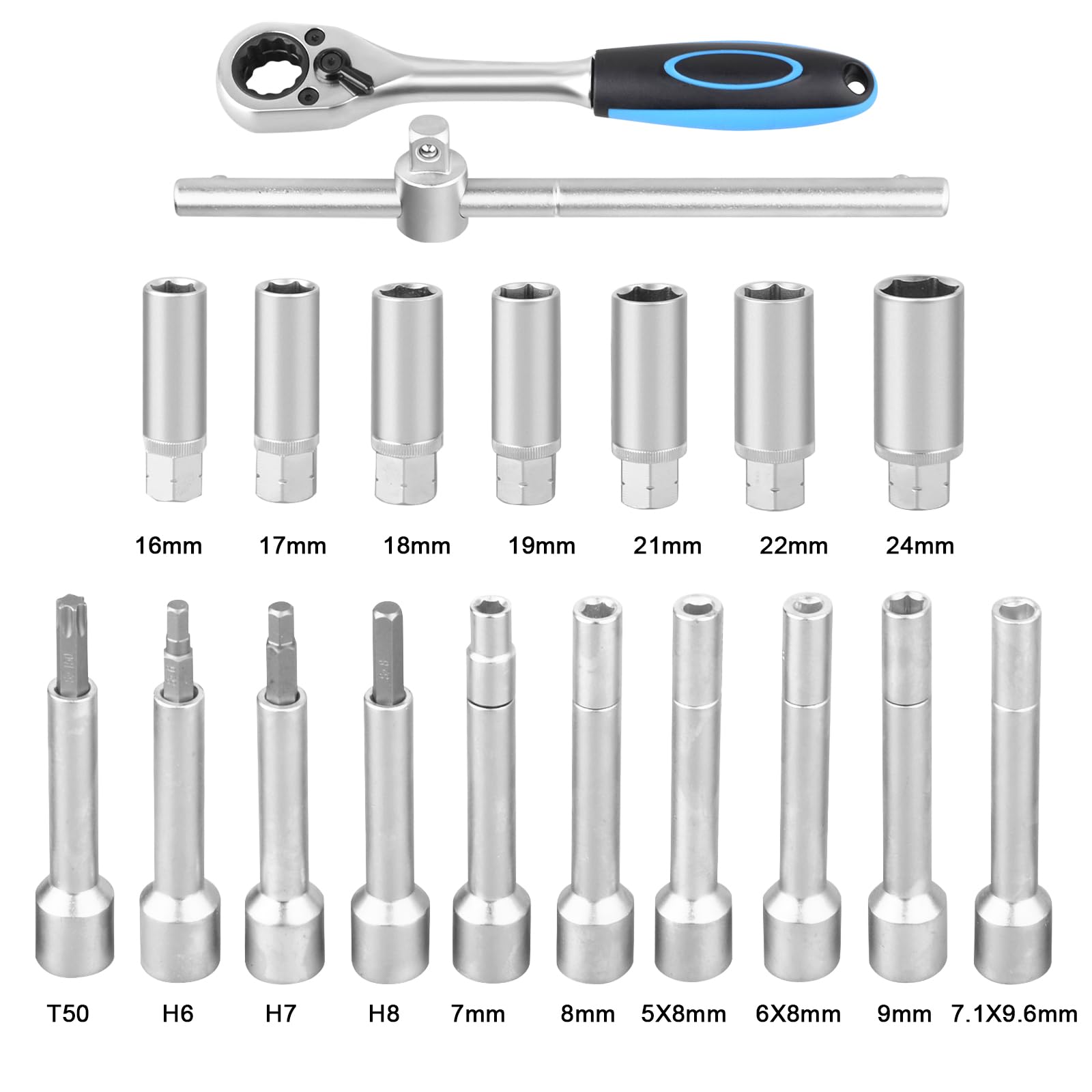 DAYUAN Set di 19 chiavi a bussola speciale per ammortizzatori da 1/2"