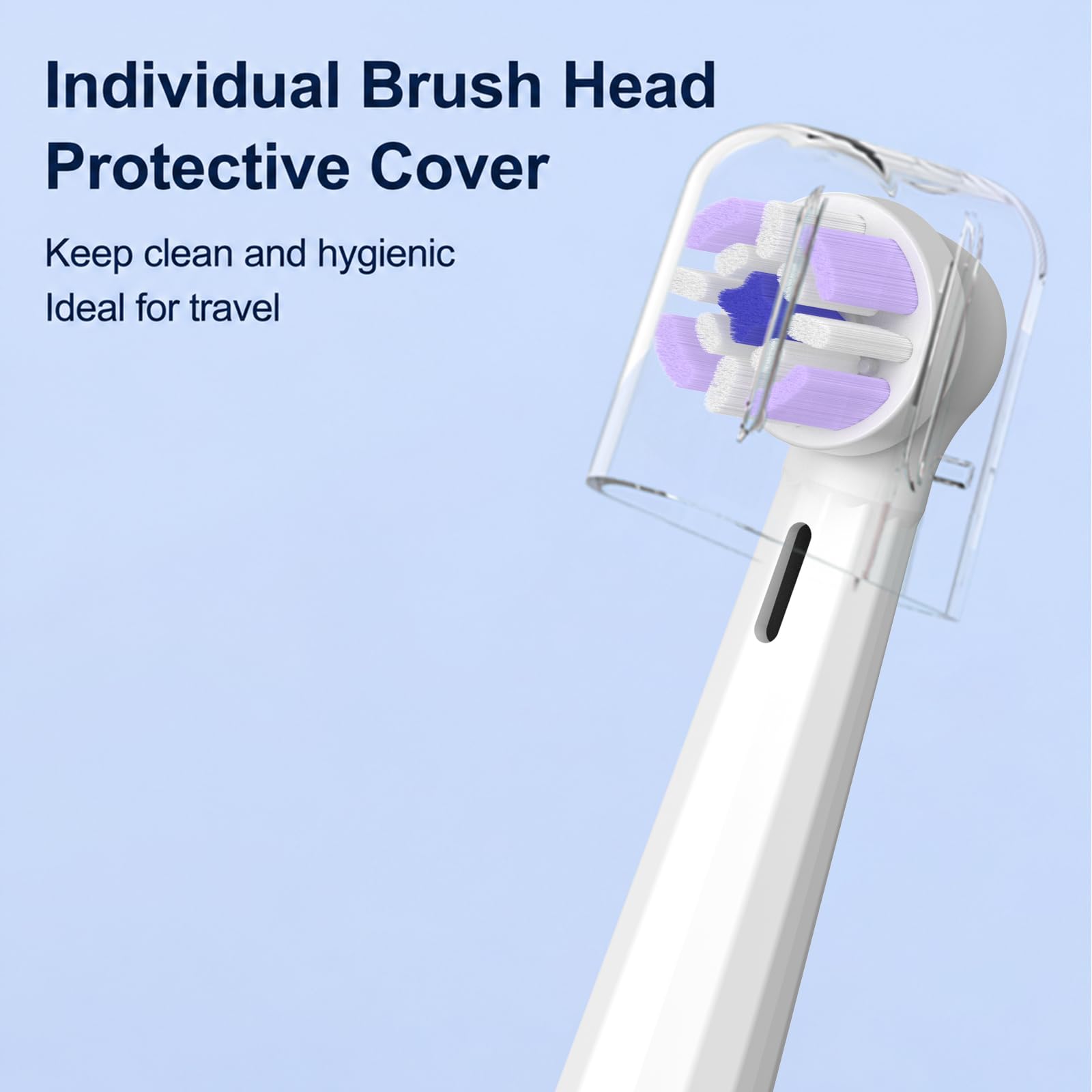 Testine di ricambio compatibili con spazzolini elettrici Oral-B, rimuovono efficacemente la placca, realizzate con setole morbide Dupont, bianche, confezione da 12