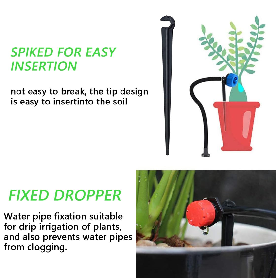 100Pcs Plastic C Shape Fixed Stems Holder Water Flow Irrigation Dripper Thicken Durable Garden Hose Anchor Drip Tubing Hose Holder for Porous Pipe - Image 3
