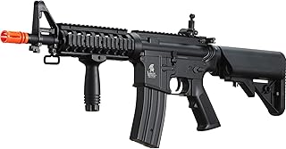 Lancer Tactical CQB M4A1 M4 Airsoft AEG Eletric Rifle with Battery & Charger, 1000 Rounds 0.20g 6mm BBS (Color: Black)