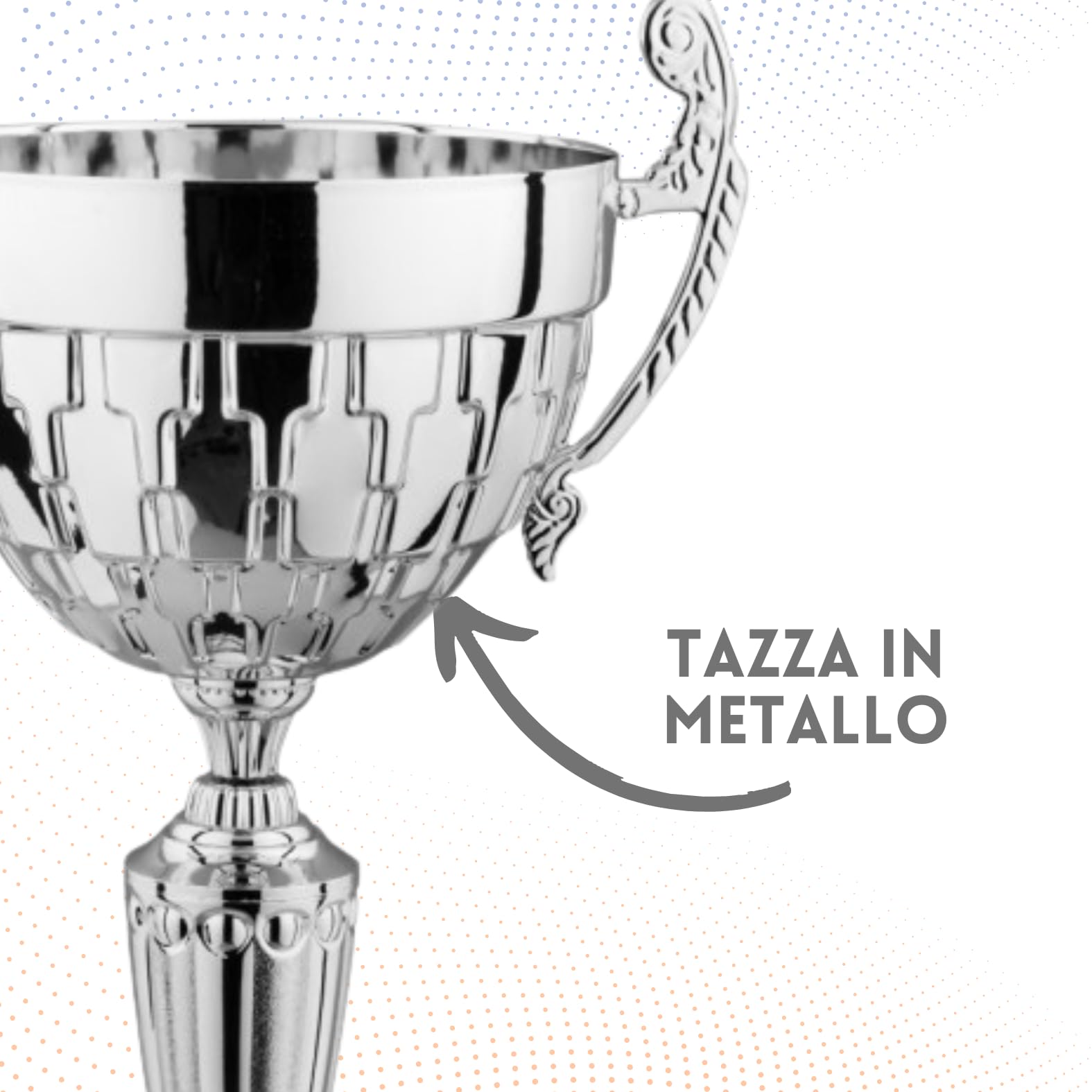 Generico Coppa Trofeo Personalizzabile Grande in Metallo Varie Misure Calcio, Fantacalcio, Tennis, Padel, Basket Premiazioni Sportive ed Eventi con Targhetta Personalizzata cod 7.561