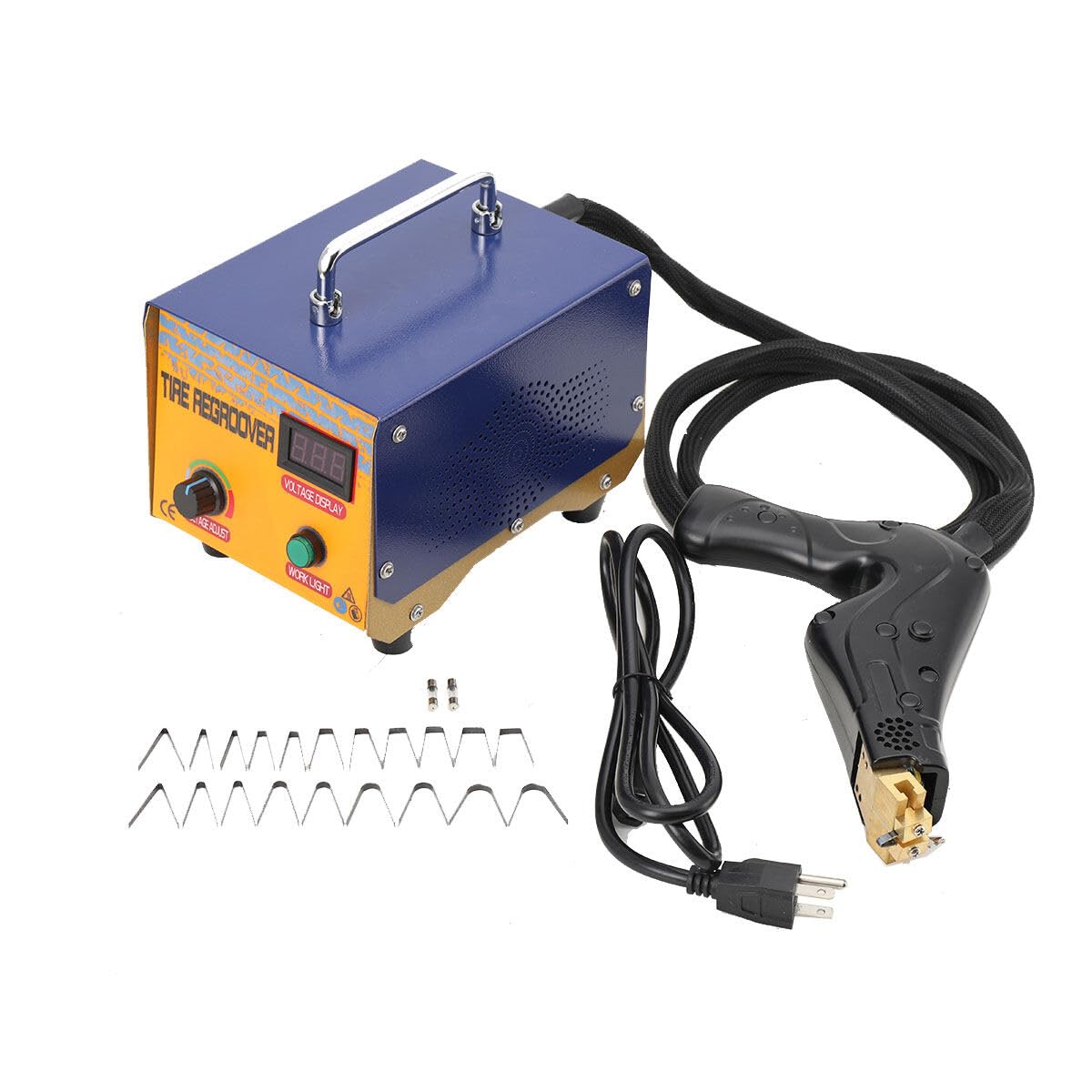 TABODD1000W Professional Tire Grooving Tool Iron Tire Groover Cutter, Tire Rubber Groover Heated Machine Professional Tire Rubber Groover Machine with 20 pcs Cutting Blades and LED Screen