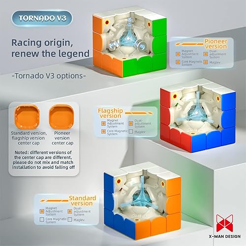 Miniatura 3 de QY X Man Tornado V3 M (Pioneer, Maglev Ver.), 2022 Nuevo cubo magnético de velocidad 3x3, la mejor versión de la serie Tornado V3, cubo de velocidad