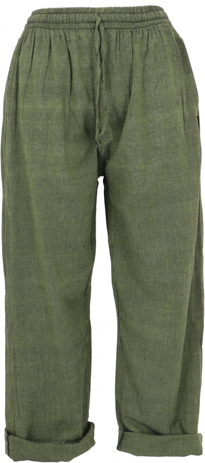 GURU-SHOP, Pantalones de Yoga, Pantalones Goa, Algodón, Pantalones de Hombre