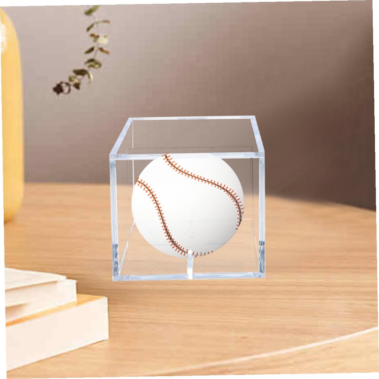 2pcs Acrylic Baseball Display Case with Stand, Cube Baseball Holder for Sports Memorabilia Storage and Presentation, Small Display Box for Collectors and Fans