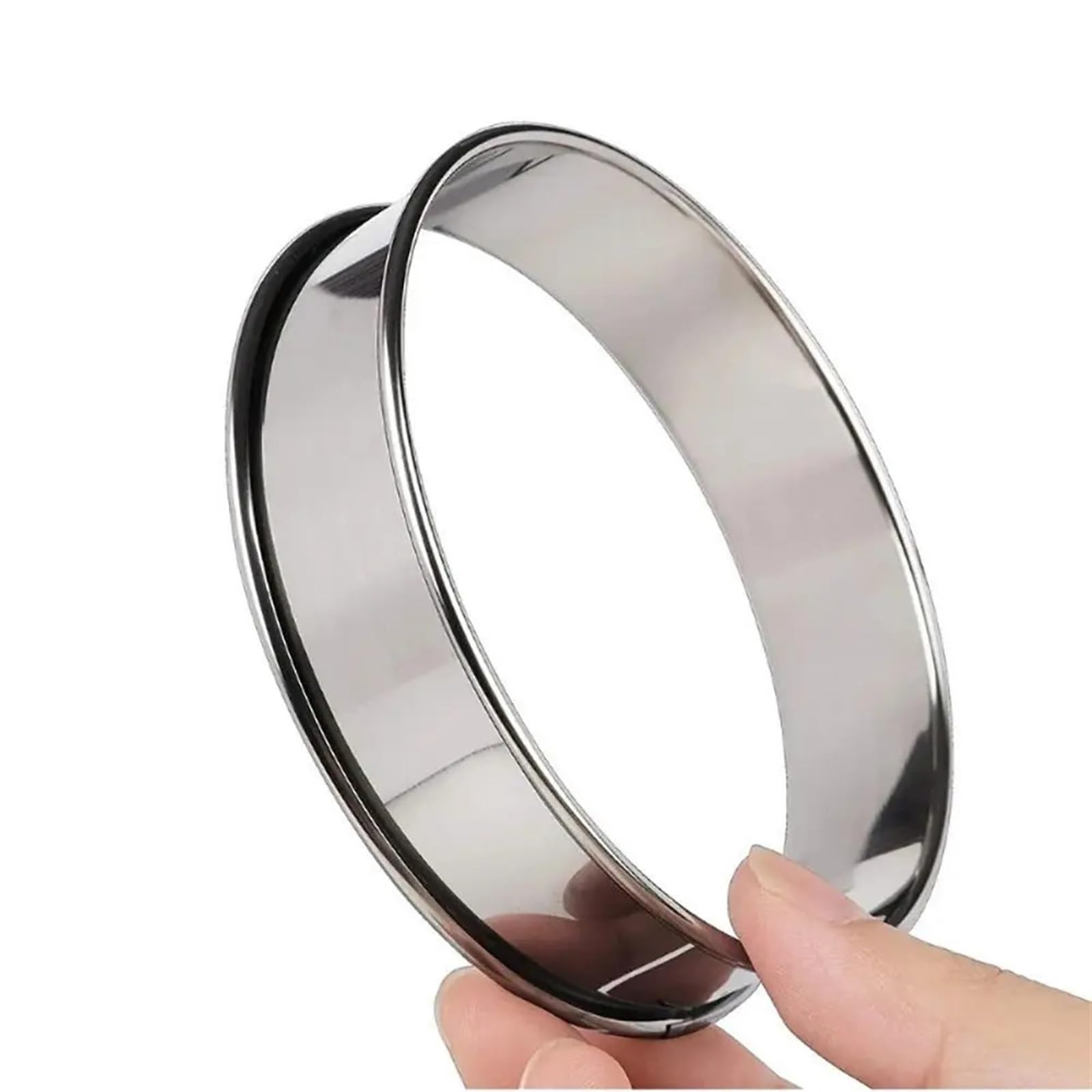 Anillo de Tarta Enrollado Acero Inoxidable Anillos Muffins Metal Redondo Molde for Frutas Pastel Galletas for Hacer Alimentos Accesorio Cocina Aro para Tarta(M)