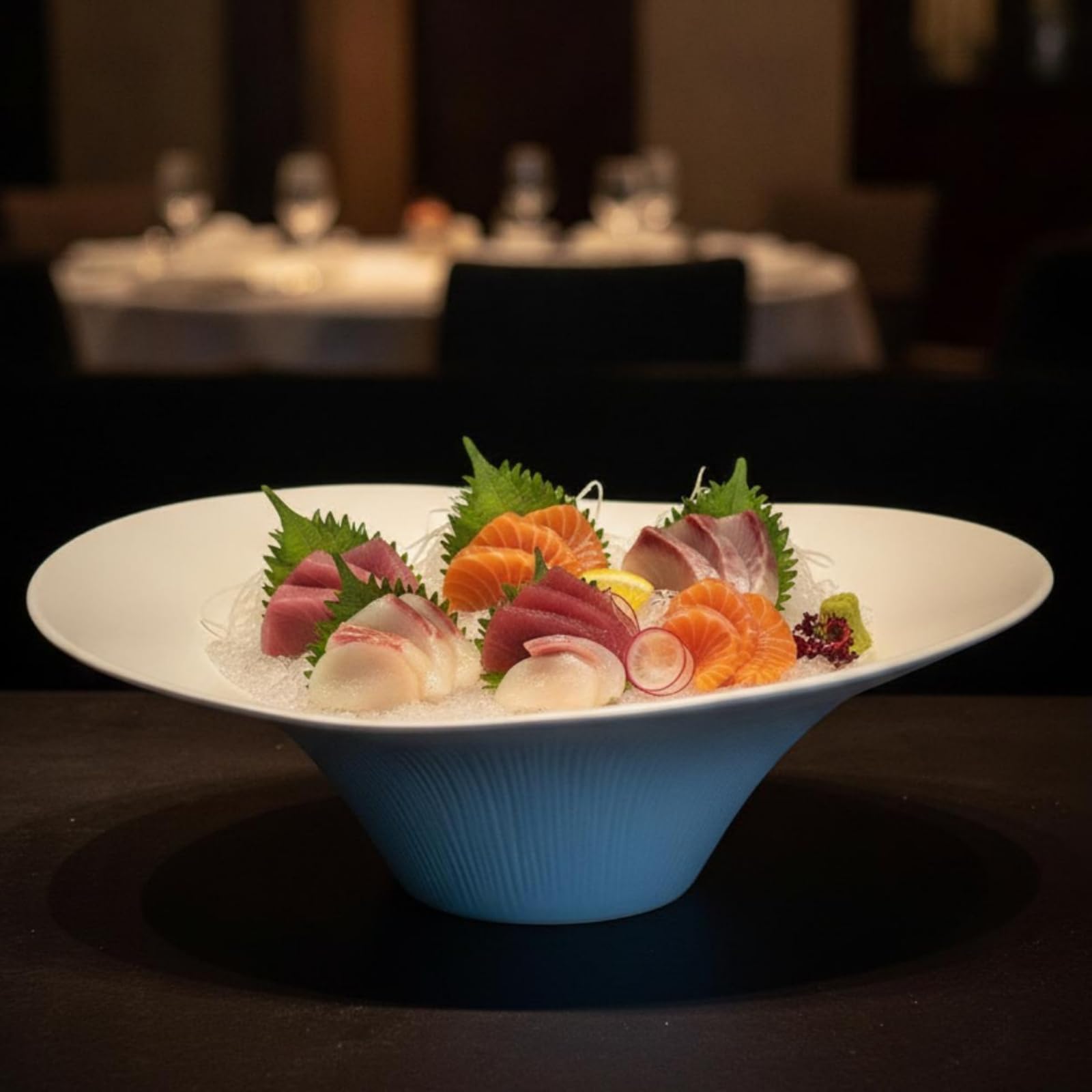 Gralara Grand Plat Service, Blanc, Assiette Ovale À Sashimi