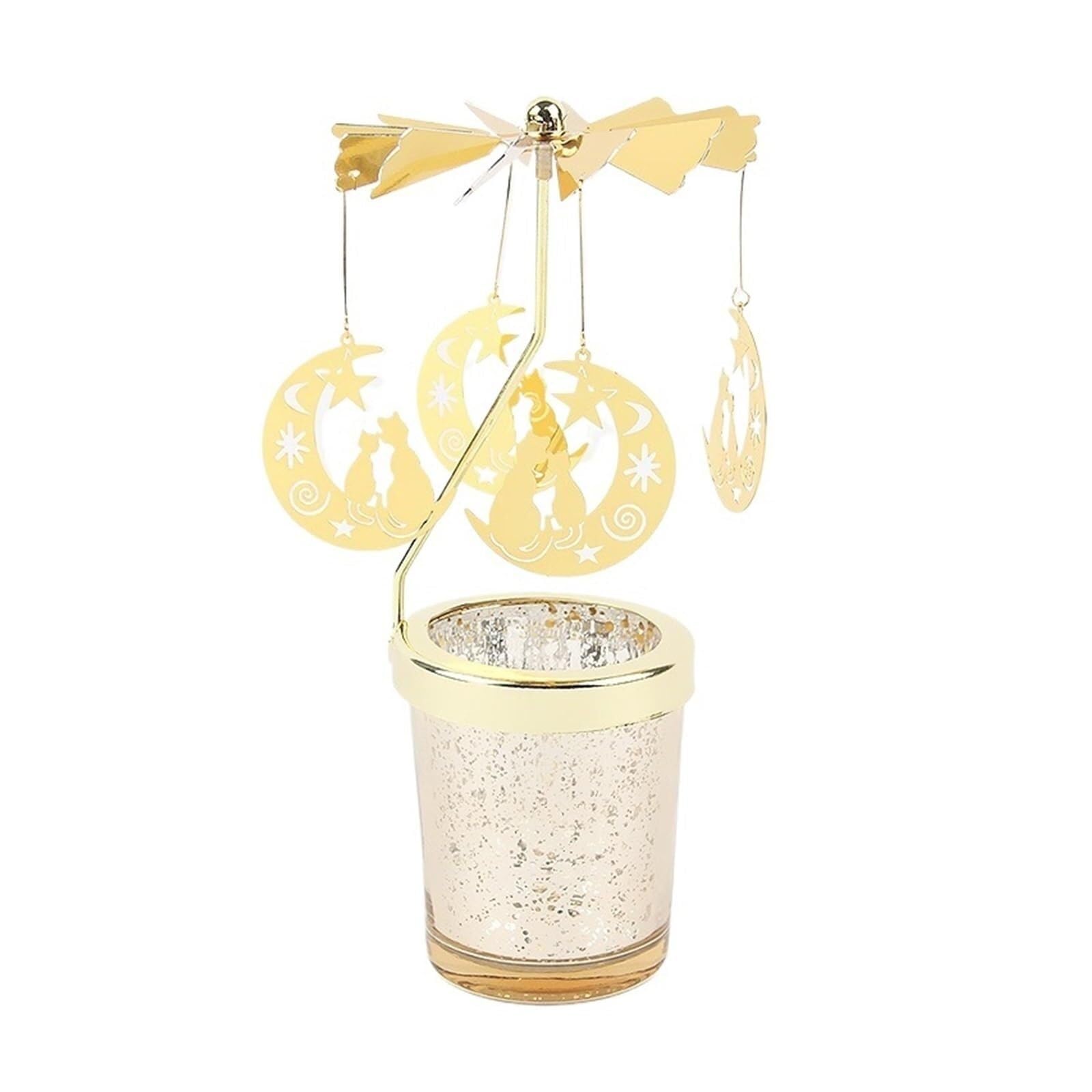 Candle Holders Rotating Candle Stick Holder Gold Candlestick Home Decoration Romantic Valentine's Party Room Decor Carousel Stand(Style5)