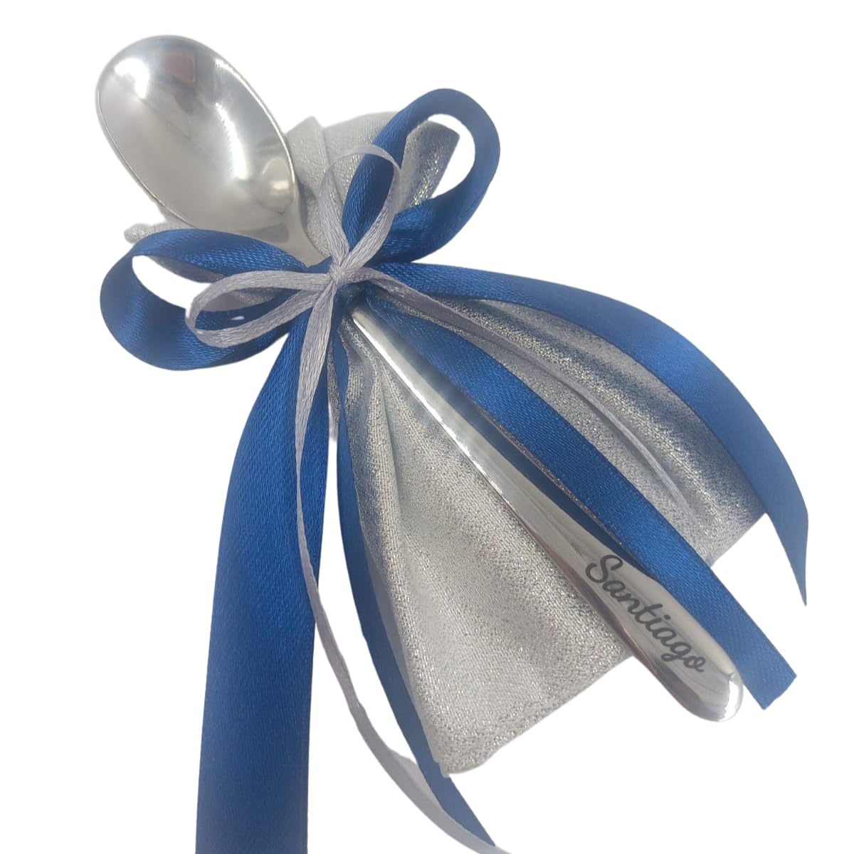 Cucchiaino Personalizzato con incisione per eventi | Acciaio inox 18/10 | Elegante bomboniera per eventi con testo a scelta | Puoi aggiungere anche confetti in sacchetto.