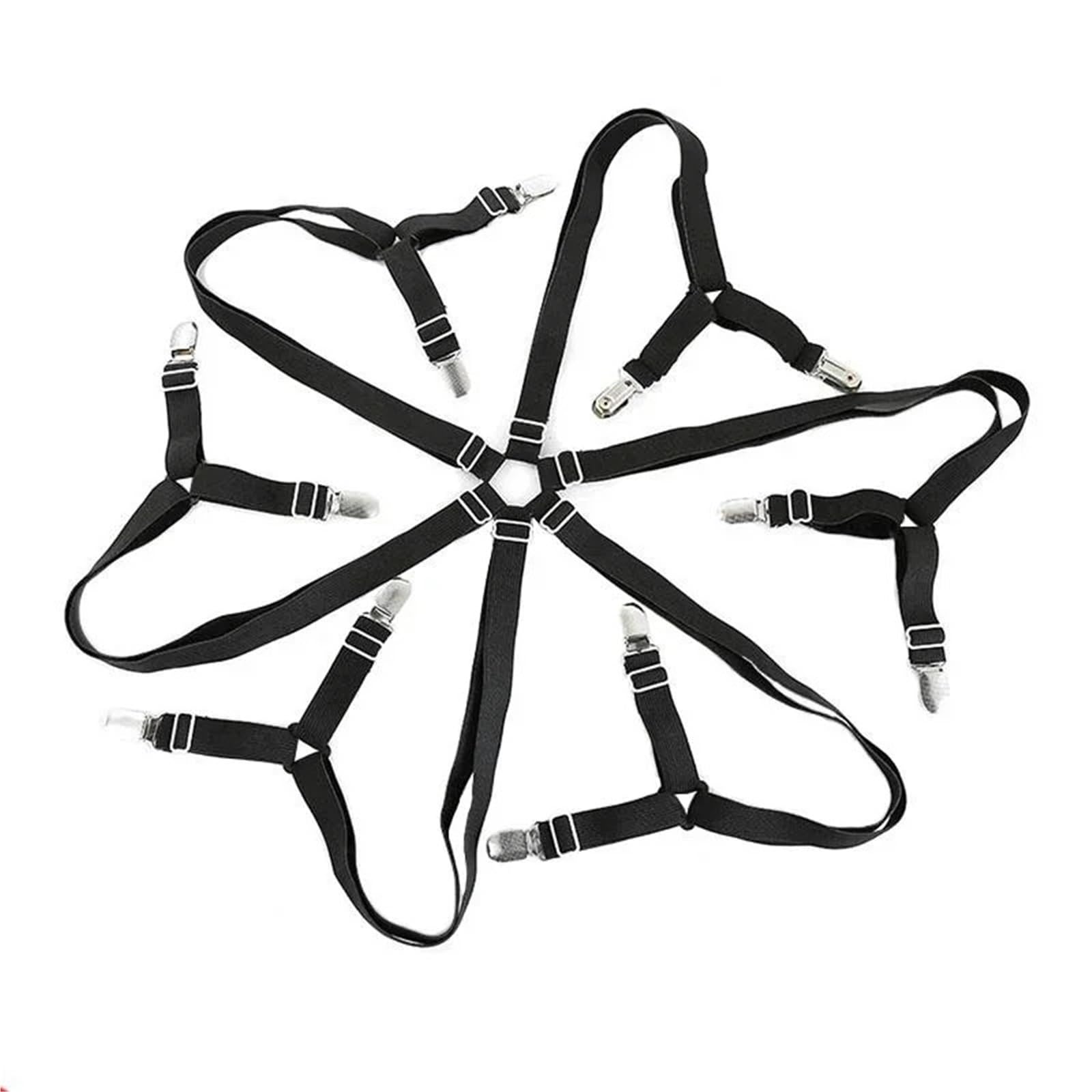 Gbrcen Mattress Straps 10PCS Fixed Holder Adjustable Elastic Bed Sheet Holder Mattress Clip Fasteners Cover Blankets Non-Slip Fixing Strap Grippers for Bedding(Black)