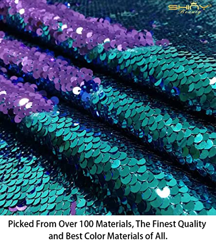 Tessuto sirena Turchese a viola 1 Yard Tessuto