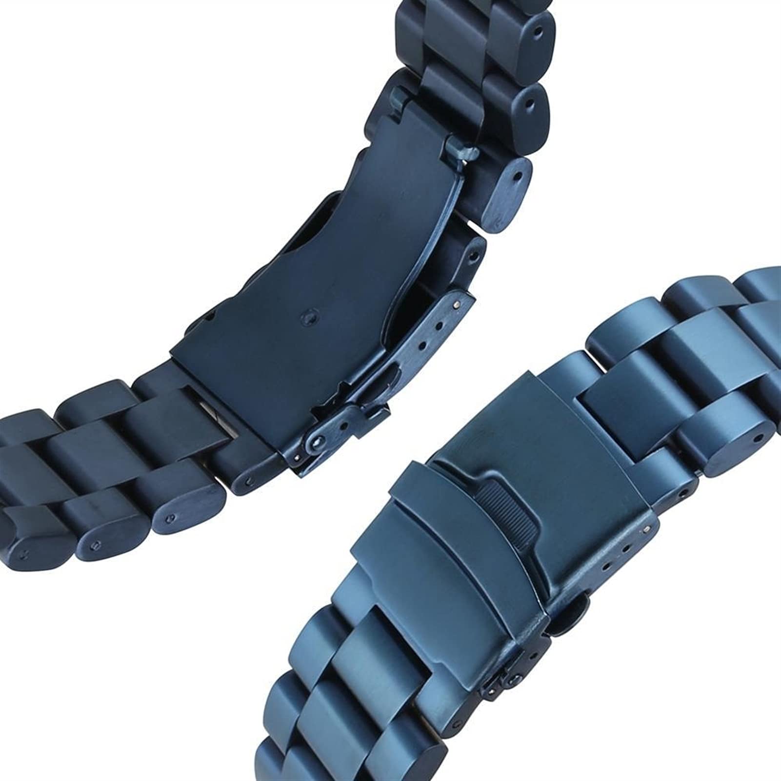 Uhrenarmband, massives Edelstahlarmband, 22 mm, 24 mm, 26 mm, Faltschließe, blaues Ersatzarmband für Herren, Zubehör / 26 mm/blau