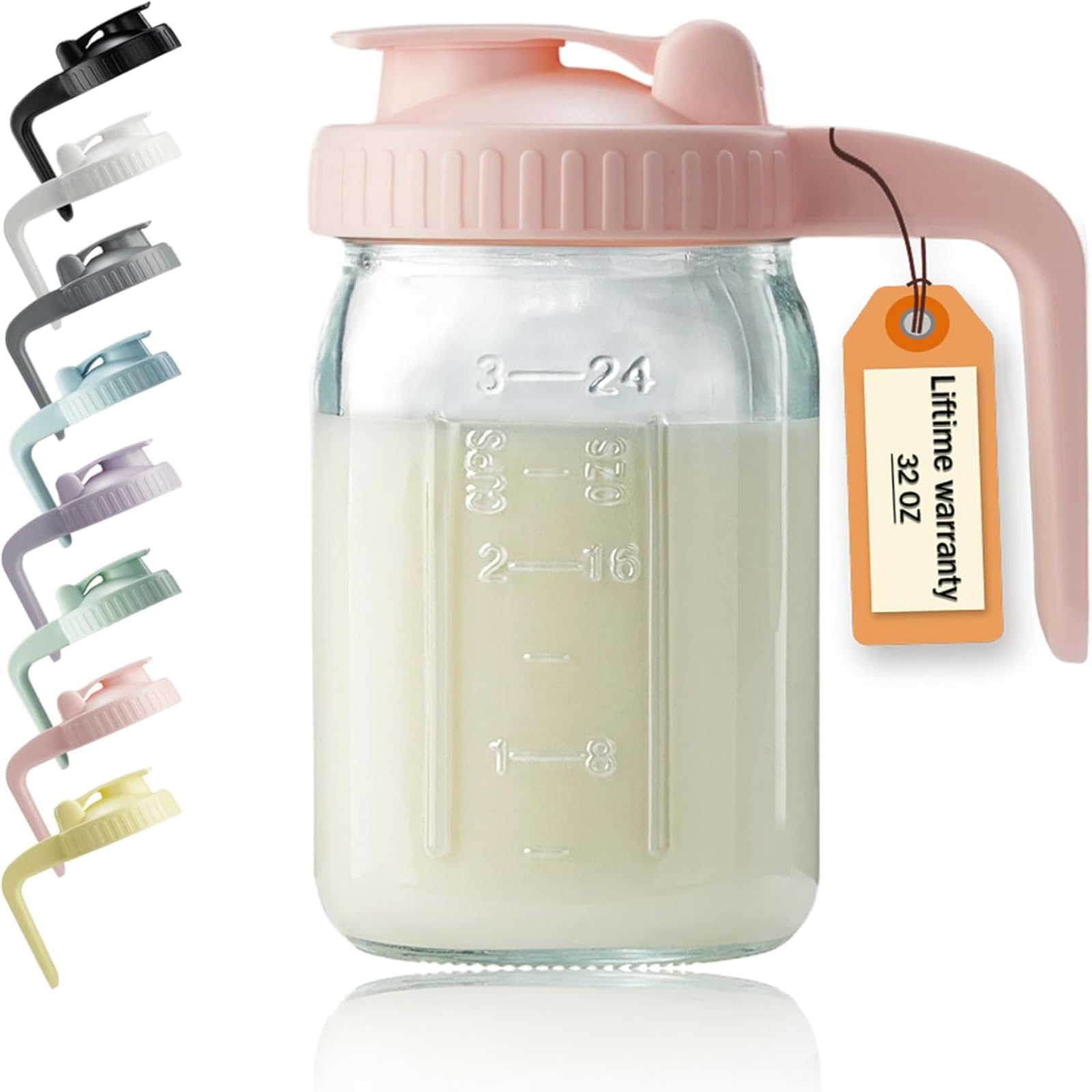 Bouilloire en verre 946 ml avec couvercle rabattable et verseur pour thé café infusion froide