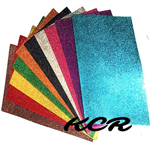 KCR A4 Size MultiColored Eva Foam Glitter Sheets for Art(Set of 10