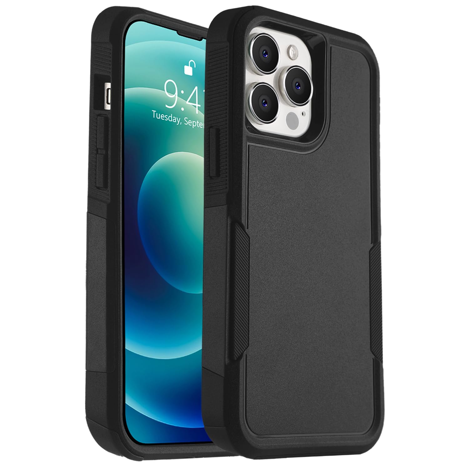 Coque de protection intégrale pour iPhone 13 Pro antichoc robuste noir