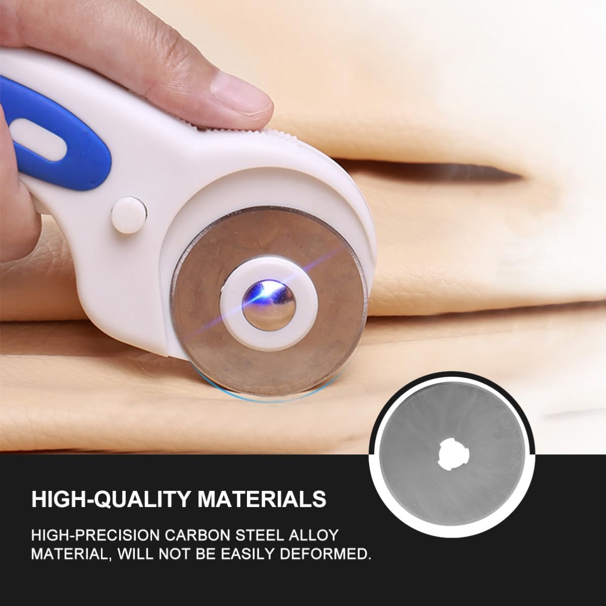 ULDIGI 7pcs Rotary Cutter Replacement Blades with Storage Case Steel Cutting Wheels for Fabric Leather Paper Crafts Includes Straight Dashed Wavy Style Blades for Sewing and Crafting