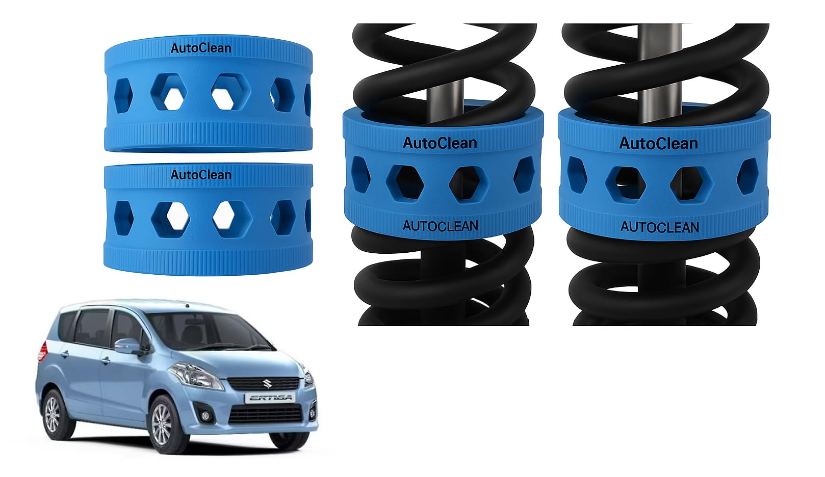 Autoclean Front Coil Spring Rubber Buffer Kit for Ertiga [2012-2017] | Size A | Increases Car Height, Shock Absorber & Suspension Stabilizer Cushioner