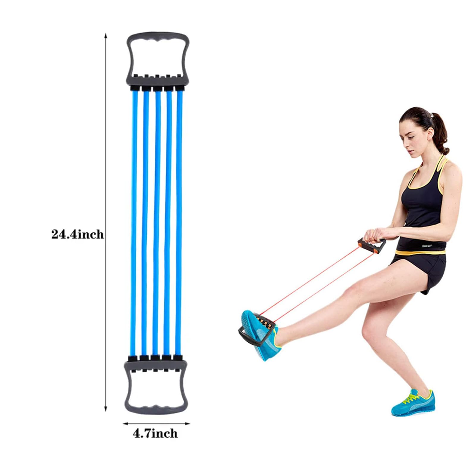 Sprężynowy trener klatki piersiowej męski przedłużacz fitness regulowany przedłużacz na klatkę piersiową do domu siłownia ramię ramię trening mięśni użycie (niebieski)