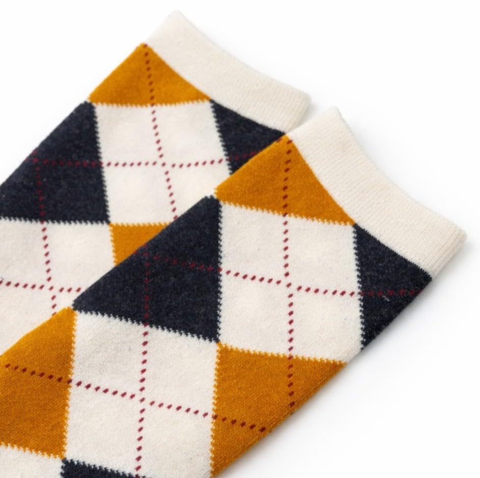 Image of Couver Women's Argyle Knee High Socks - Soft Acrylic Over the Calf Tube Style Socks for Casual Athletic - One Size