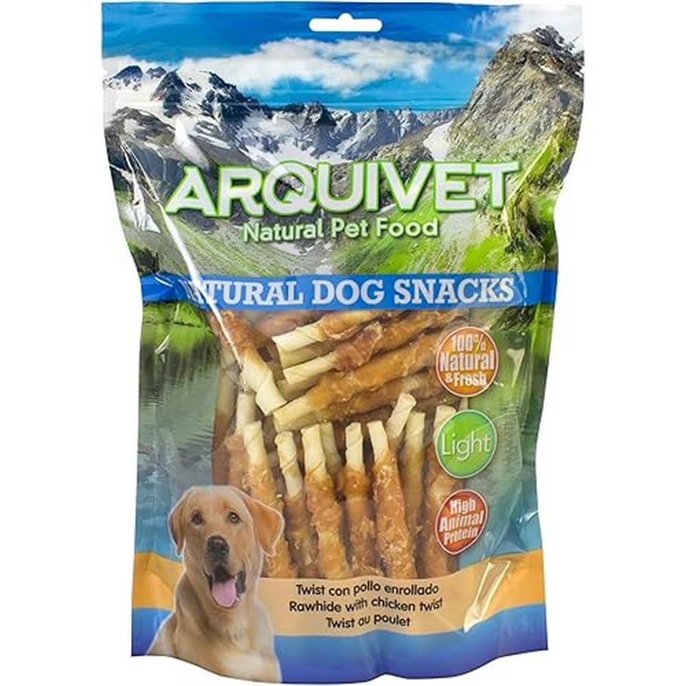 ARQUIVET Twist con pollo - 13 cm / 1 Kg - Snack 100% naturali per cani - prelibatezze per cani - Prodotto leggero - Molto ricco di sostanze nutritive