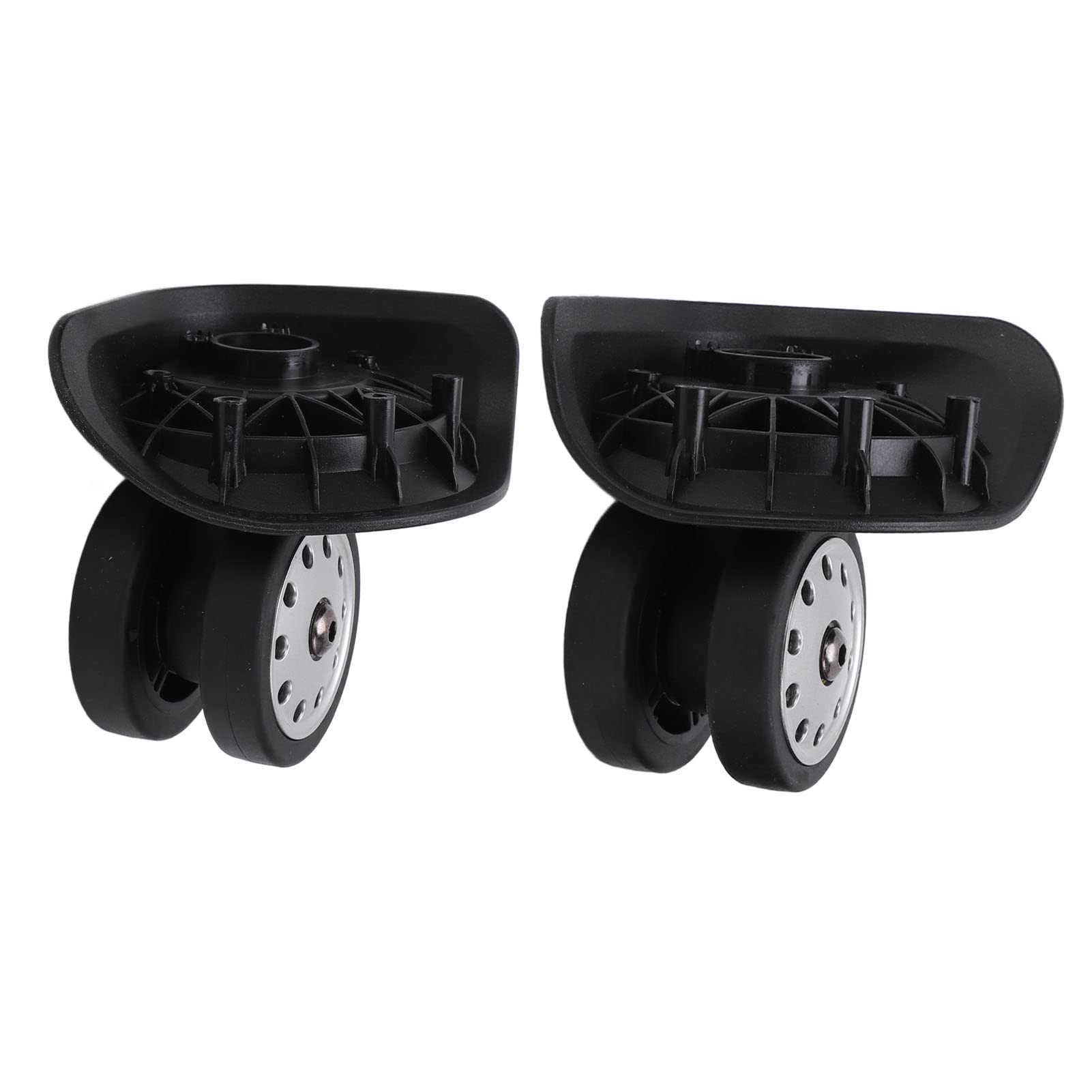 Sonew 1 Pair A88 Porous Wheel, Black and Wihte Suitcase Luggage Replacement Casters for Travel Bags, Large Size for Carry on Suitcase Repair (L Black)