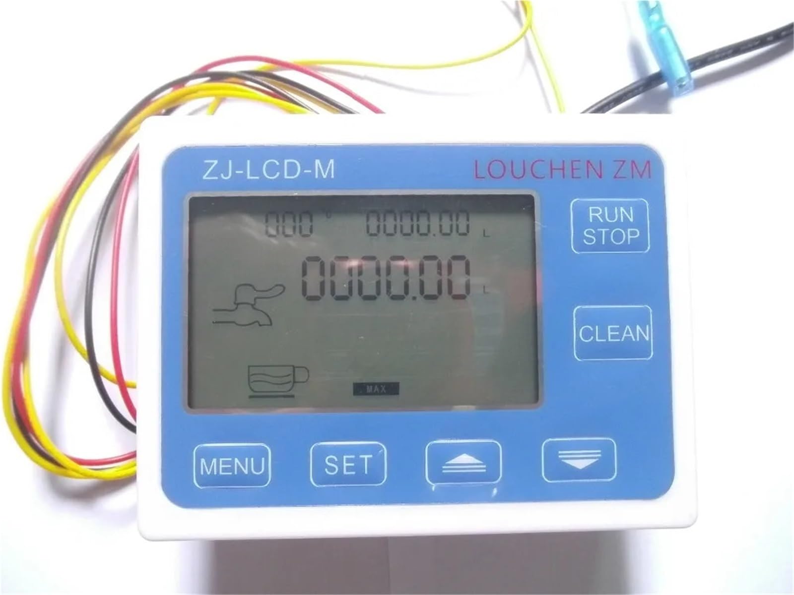1 sensor de flujo de agua G1" + caudalímetro digital con pantalla LCD y control cuantitativo de 1 a 60 l/min + adaptador de corriente de 24 V