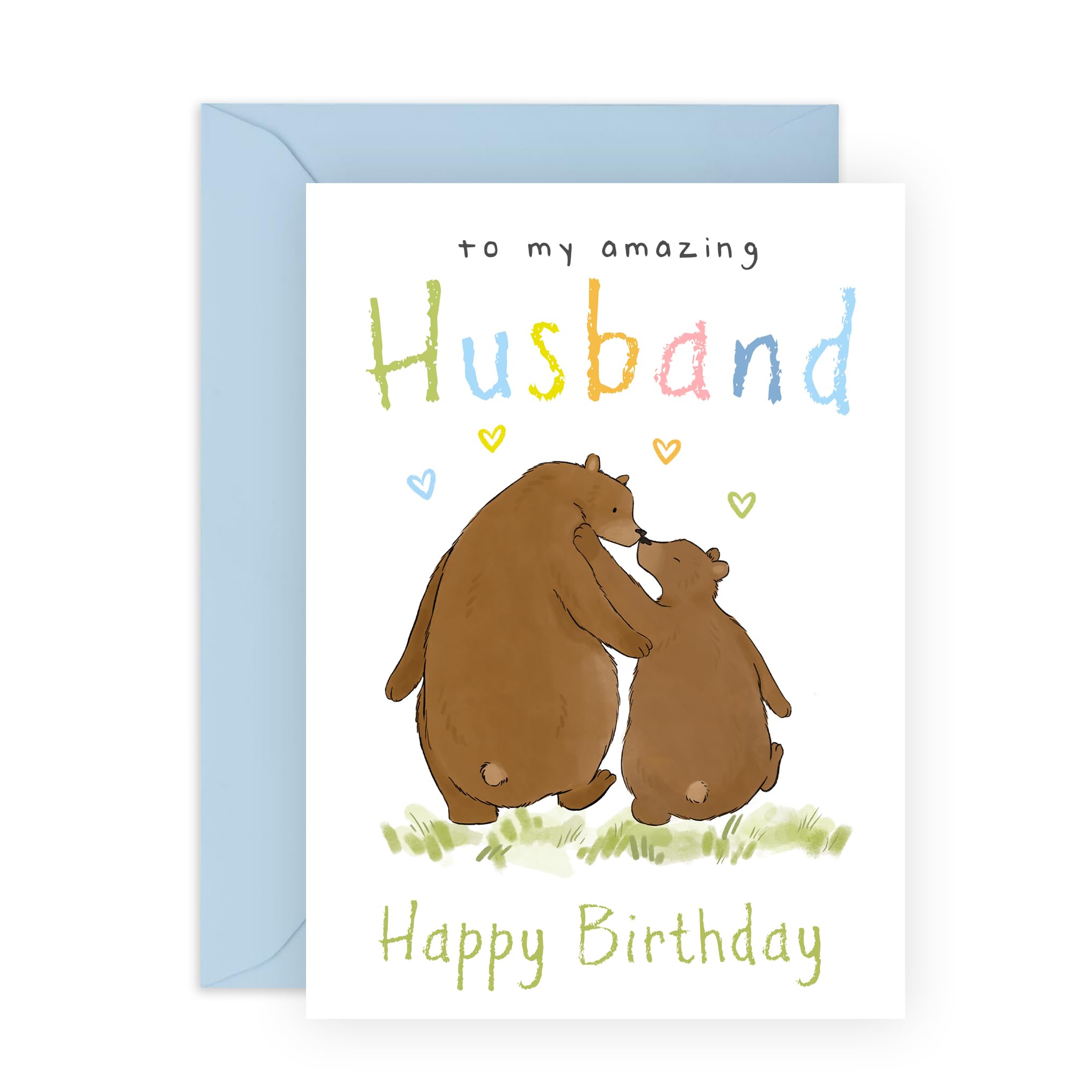Biglietto Di Compleanno Central 23 Per Marito 'To My Amazing Husband' Con Orsetti, Dalla Moglie, Con Adesivi Inclusi