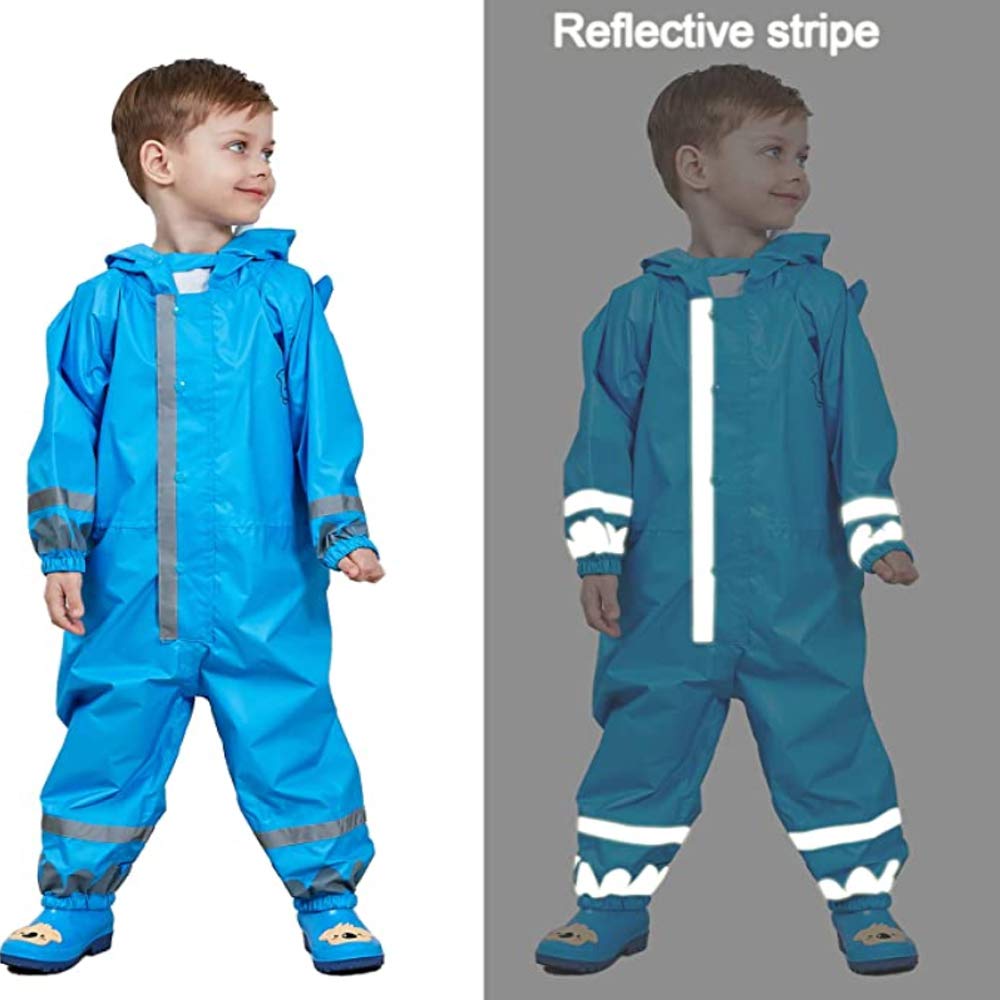 JinBei Imperméable Enfant Garcon Fille Avec Capuche Velo Complet Animal Combinaison Sport Manteaux Protection Poncho Pantalon Respirant Randonnée Pluie Unisexe 3-10 Ans