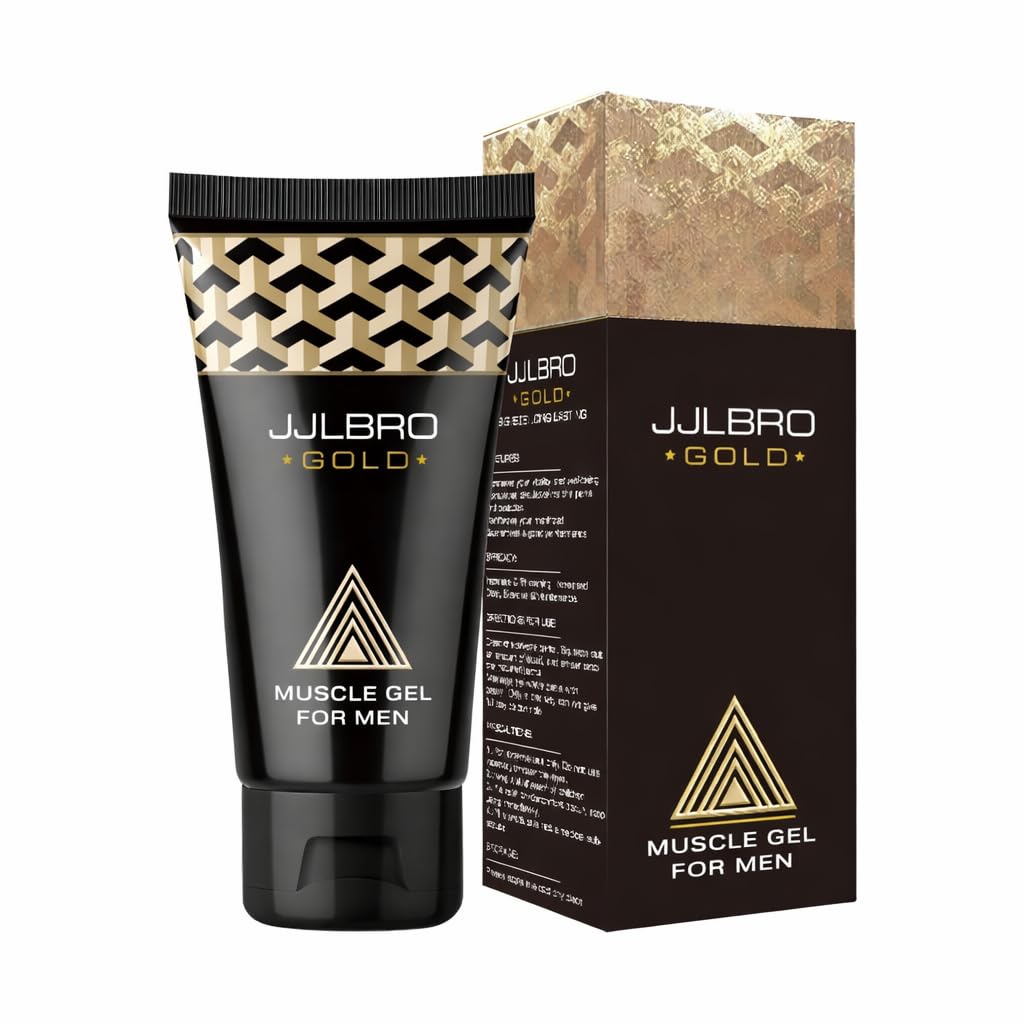 Male Massage Cream for Men, Body Gel for Muscles, Men's Re-Vitalize Muscles Cream, Soothes Sore & Overworked Muscles – Get Bigger Thicker and Stronger (JJLBRO Gold Muscles Gel)
