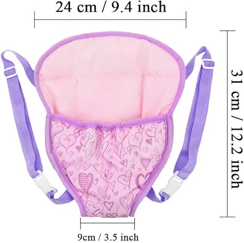Miniatura 9 de SOTOGO Mochila transportadora de muñecas para muñecas americanas de 15 a 18 pulgadas