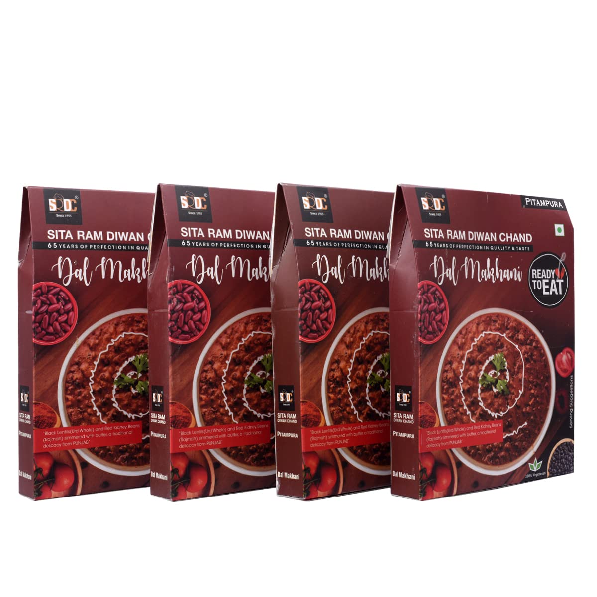 Sita Ram Diwan Chand Ready to Eat Meal Dal Makhani 300 Gram each | Quick and Tasty Ready Meal - Pure Veg Heat and Eat Indian Meal (Pack of 4) (B08F82NLFV) Amazon Price History, Amazon Price Tracker