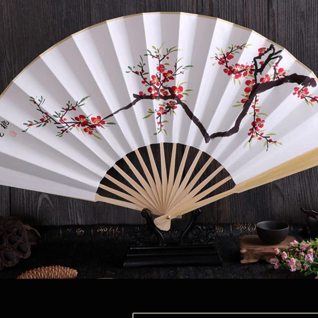 Abanico Banquete De Boda Verano Ventilador De Mano Plegable Estilo Retro Chino 2 Uds, con Funda Tela, para Fiesta Iglesia Baile Boda(E)