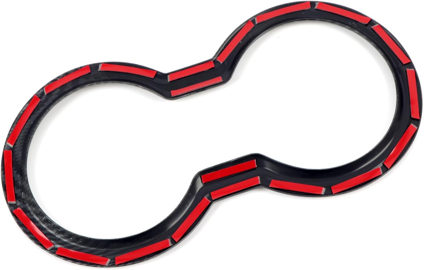 for Ford Mustang 2024-2025 ABS Carbon Fiber Black Interior Front Water Cup Holder Cover Trim 1pcs Car Accessories