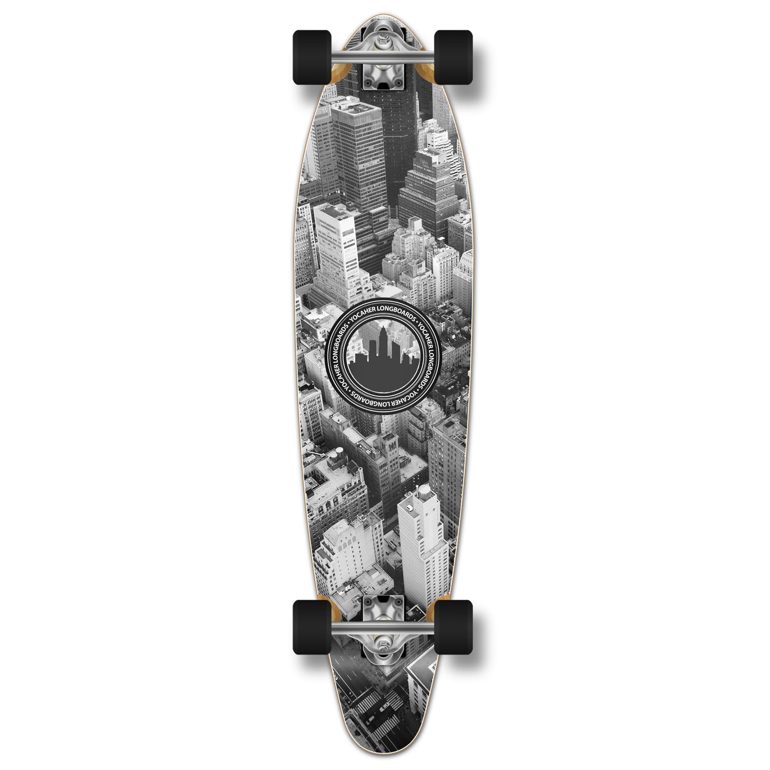 Yocaher Graphic Series Complete Kicktail Skateboards Longboard w/BlackWidow Premium 80A Grip Tape, Aluminum Truck, ABEC9 Bearing, 71mm Skateboard Wheels