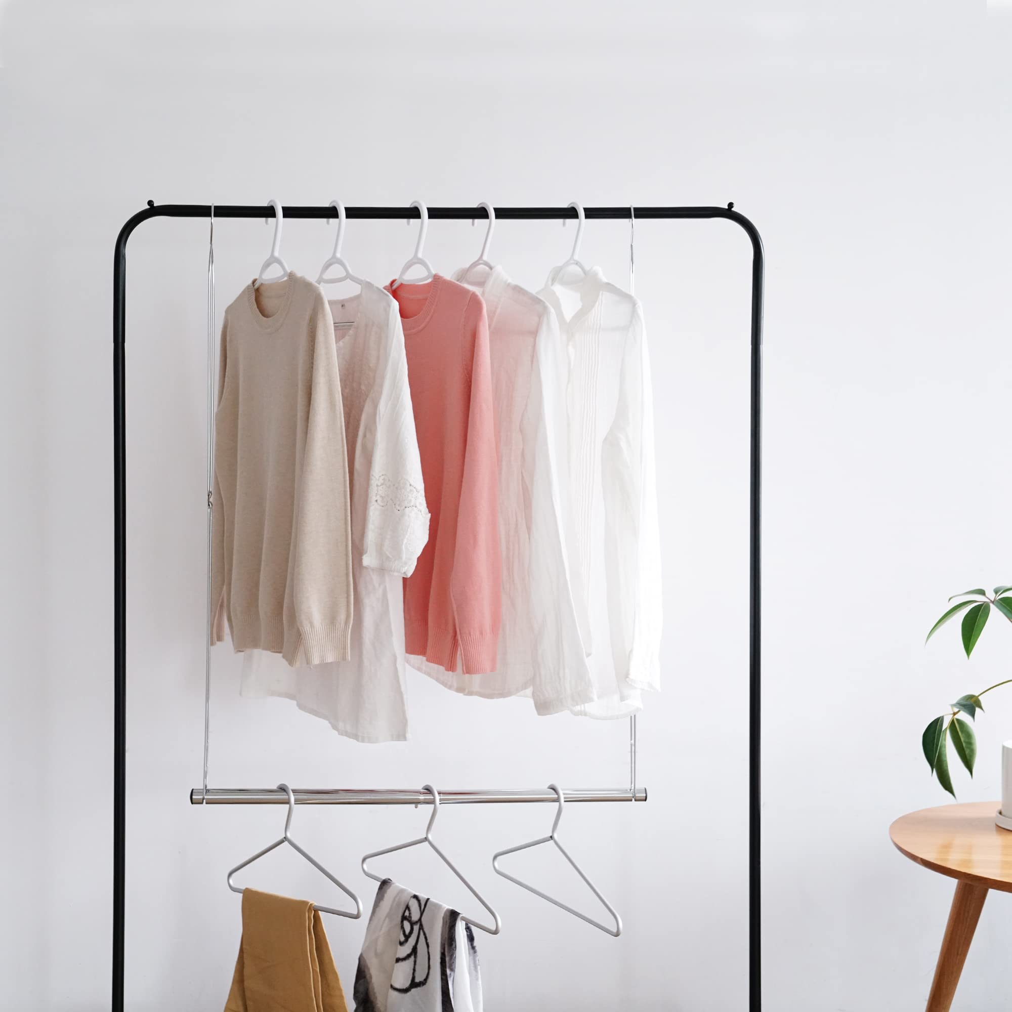 STORAGE MANIAC Hanging Closet Rod, Adjustable Width and Height Closet