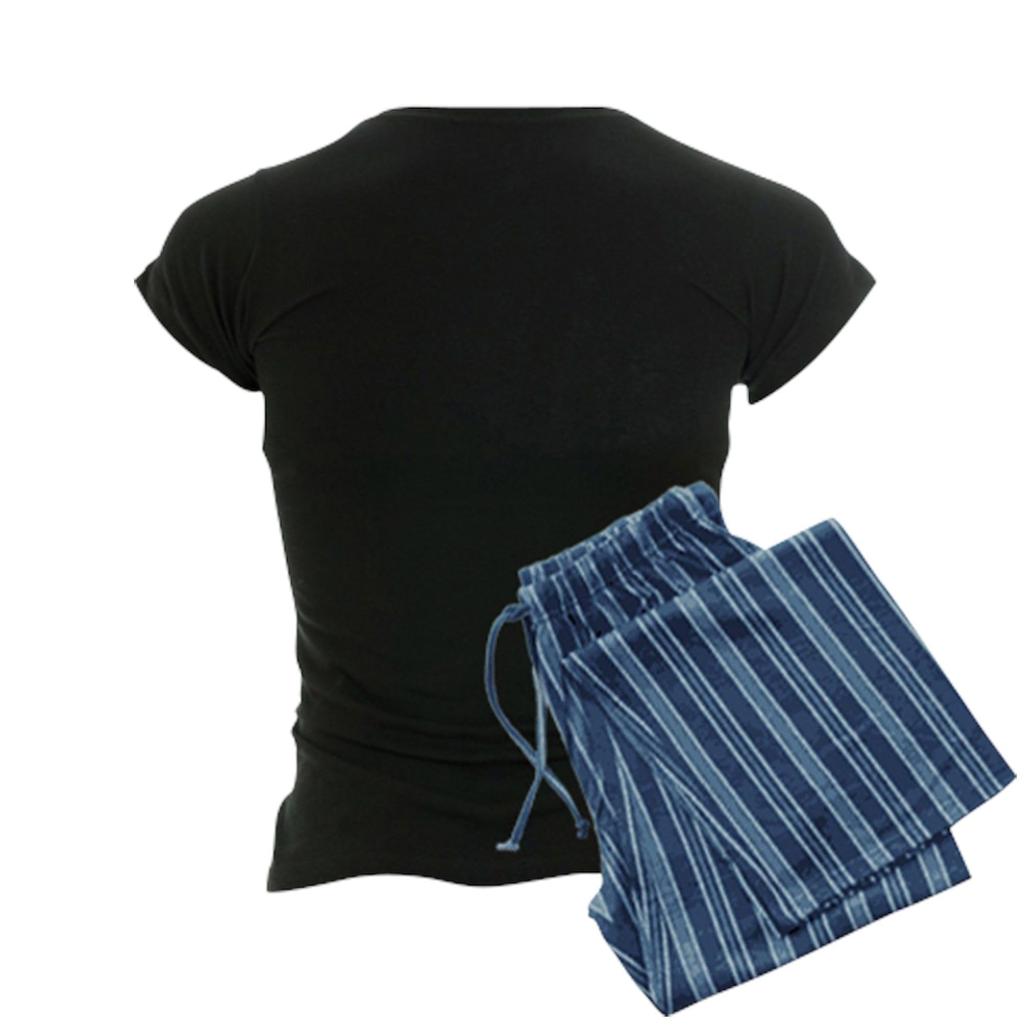 CafePress Spider Web Women's Dark Pajamas Womens Novelty PJ Sleepwear: Large With Blue Strpe Pant