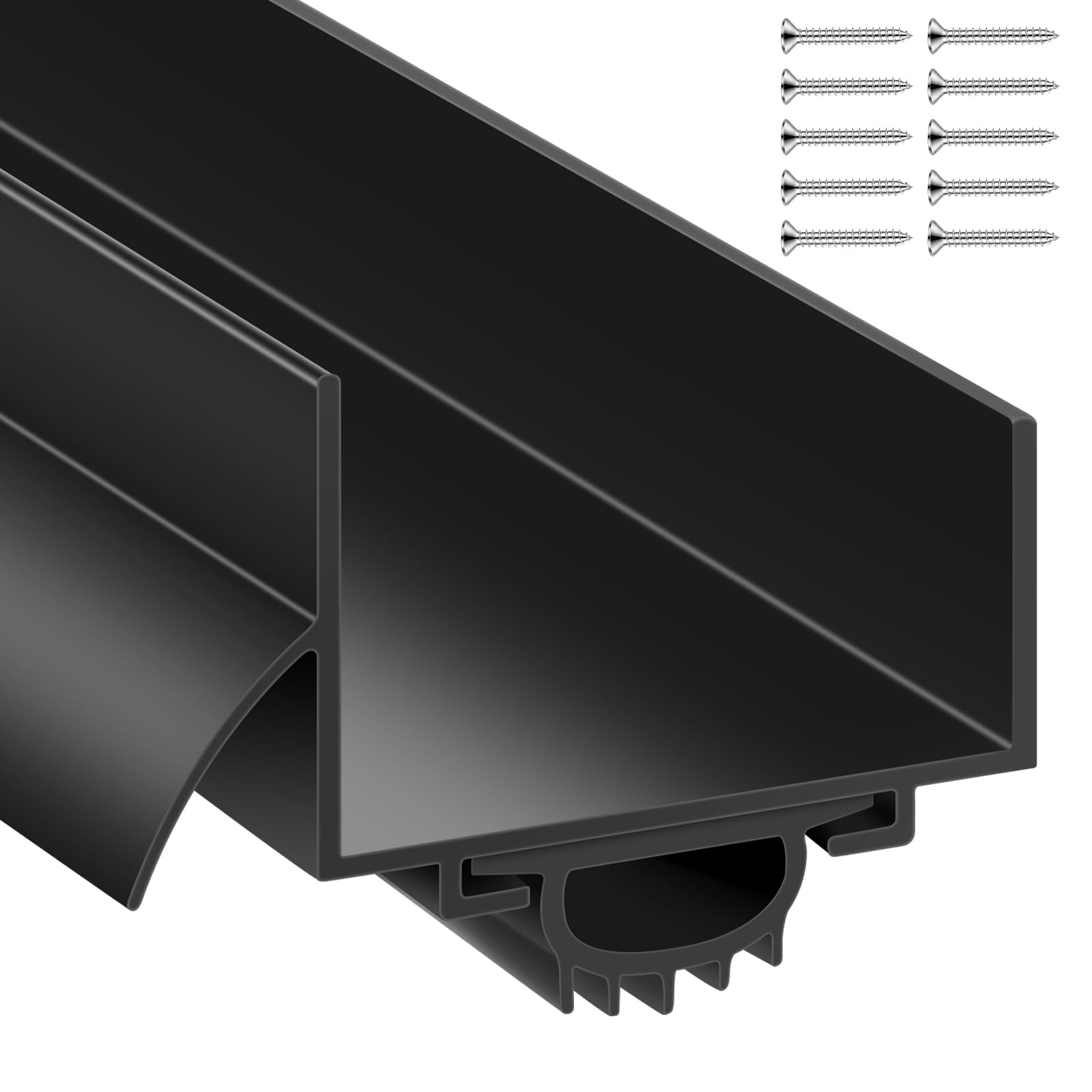 Photo 1 of 1 Pack 1-3/4 x 36 Inch U Shaped Door Bottom Sweep with Drip Cap Weather Stripping Bottom Seal PVC Storm Door Sweep Draft Stopper for Exterior Interior Entry Doors