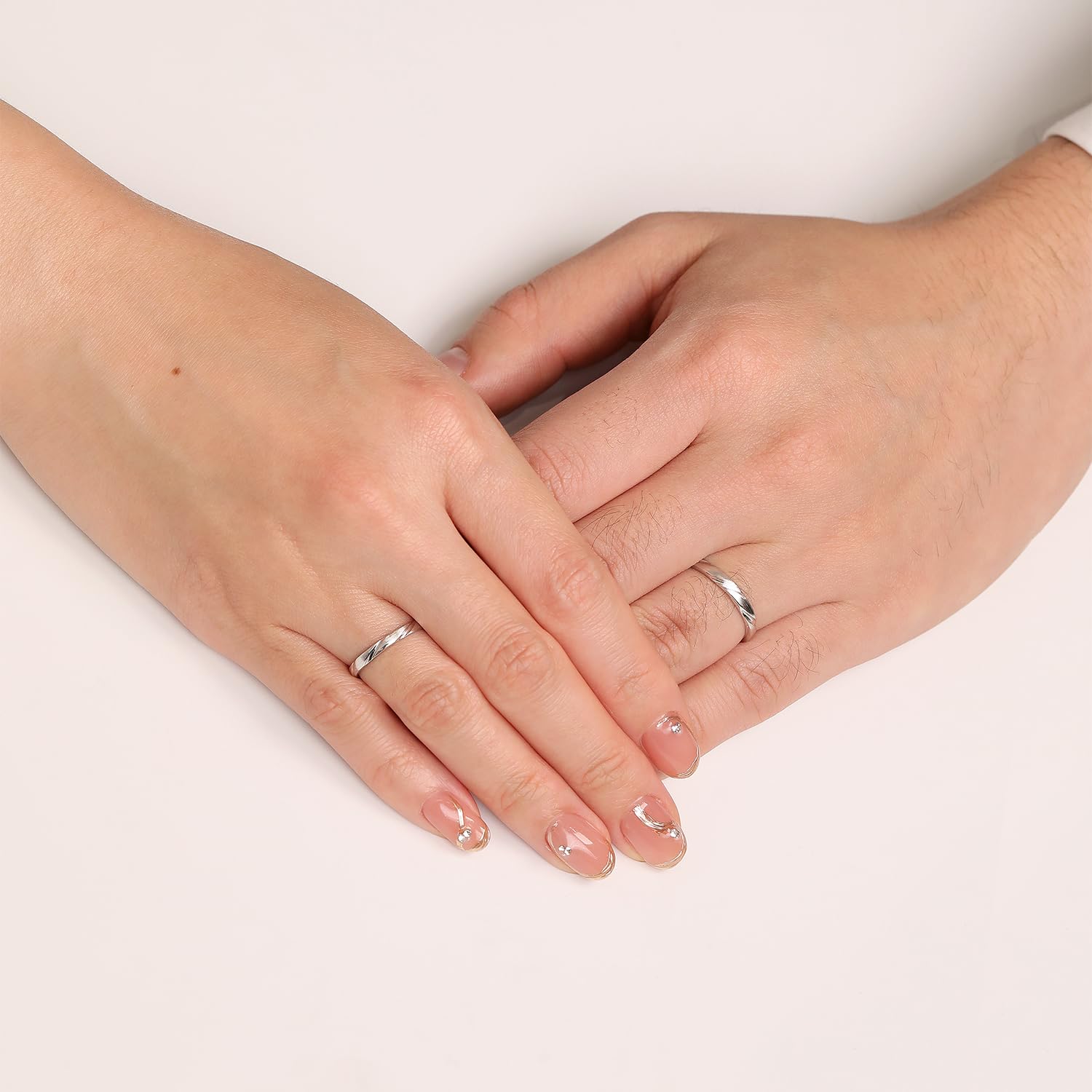 Meissa Alianzas de Plata Pareja Anillo de Compromiso y Boda Plata de ley 925 para Novios Hombres y Mujeres Adjustable Joyería Aniversario el Día de San Valentín (Juego de dos anillos)