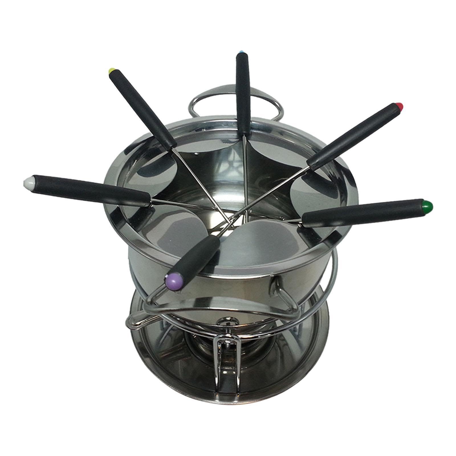 Service à Fondue pour Bouillon, Fromage et Chocolat à Faire Fondre, pour des Moments conviviaux et Chaleureux. Bougie Chauffe-Plat Incluse. Appareil
