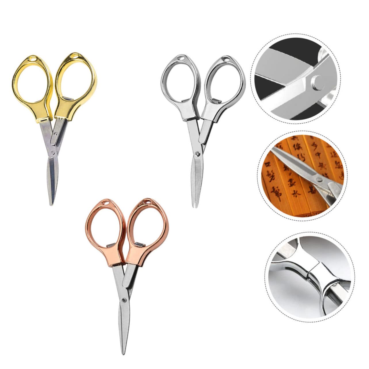 SHINEOFI 6piezas Tijeras Plegables Inoxidable Multifuncionales y Portátiles Para Viaje Manualidades y Doméstico