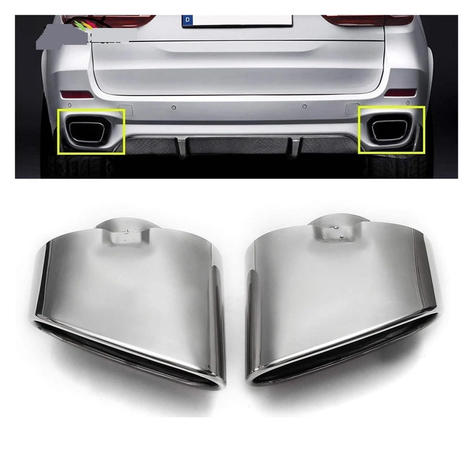 Tubo Scarico Auto Per BMW Per X5 E70 2008 2009 2010 2011 2012 2013 Accessori 2 Pezzi Terminale Di Scarico Doppio In Acciaio Inossidabile Cromato Automatico