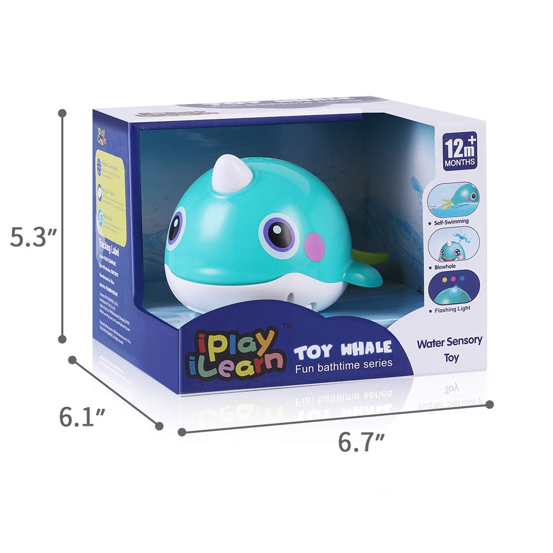 Iplay Ilearn Baby Electronic Whale Bath Toy Kids Automatic Water