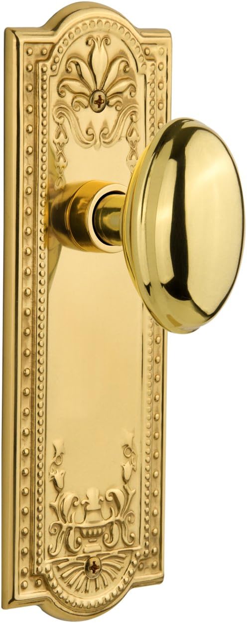 Nostalgic Warehouse Meadows Plate with Homestead Knob, Single Dummy, Unlacquered Brass