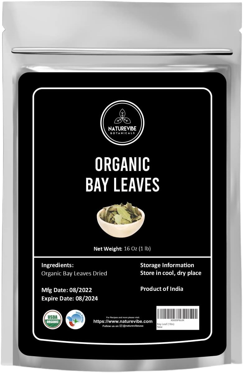 Organic Bay Leaf (1lb) by Naturevibe Botanicals, Gluten-Free, Raw & Non-GMO (16 ounces)